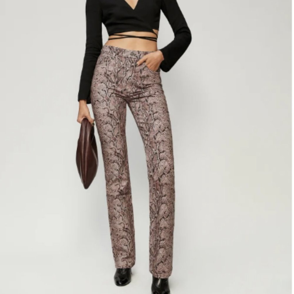 Reformation Peyton Snake High Rise Bootcut Jeans Size 29